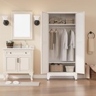 Cofar 71  Metal Wardrobe Cabinet With Barn Door armoire Closet For Bedroom white