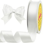 Leeqe Double Face Satin Ribbon 1 Inch X 25 Yards 1  X 25 Yards  White