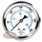 300 Psi Air Pressure Gauge Liquid Filled Center Back Mount With 2 5  Face