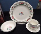 Retired Pfaltzgraff Snow Village Christmas 16 Piece Dinnerware Set New Nib