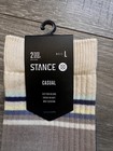2 Pair Stance Strips blue Crew Socks Cotton Men s Large  l  Size 9-12  nwt 