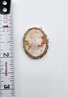 Antique Victorian 800 Sterling Silver Pink Cameo Petite Brooch - 3 8g