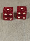 2 Vtg Grand Hotel Dice Las Vegas nv Casino Souvenir Red Lucite Red Clear Plastic