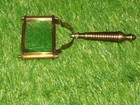 Antique Brass Vintage Nautical Rectangular Magnifier Glass Reading Magnifying