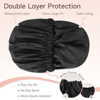 Satin Lined Shower Cap For Women  Extra Large Waterproof Shower Cap For Long