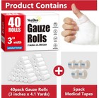 40 Pack Gauze Rolls  3 In X 4 1 Yards  Premium Gauze Wrap Roll For Wounds  Banda