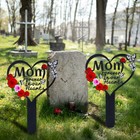 Jmzyjzh Cemetery Decorations For Grave Mom  1 X 1 X 0 1 Inches  Black 