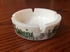 Vintage Round Ash Tray Carlsberg Beer Advertising Milk Glass Excellent Condition