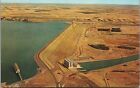 N  Dakota Garrison Dam Aerial Missouri River Intake Powerhouse Chrome Postcard
