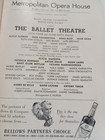 Vintage Metropolitan Opera House Ballet Theater Program 1955 -15th Year