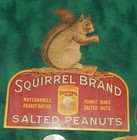 Vintage Squirrel Brand Salted Peanuts 11    One Cardboard Advertising Sign Antique