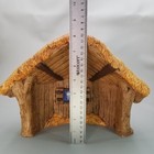 Vintage 1981 Ceramic Mold Nativity Display Stable Creche Barn Hand Painted
