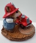 Wee Forest Folk Little Fire Chief M-077 Retired Wff Box Mouse   Red Fire Truck