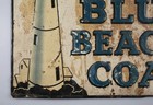 Vintage Original Blue Beacon Coal Embossed Metal Advertising Sign 1930s