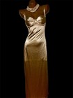 Vtg Gold Liquid Second Skin Satin Victoria   s Secret Nightgown Dress Chemise Slip