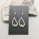 Native American Indian Heishi Shell Green Turquoise Earrings Sterling Silver 2 