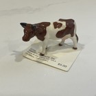 Vtg Hagen Renaker Guernsey Calf Baby Cow Miniature Figurine Porcelain On Card
