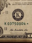Major Ink Smear Error 3rd Print 2013  1 Dollar Star Note K03750004 