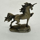 Vintage Pewter Unicorn Figurine Gold Tone -fantasy  Artist Unknown