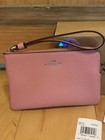 Coach Coral pink Double Corner Zip Wristlet New Box  Tags   Paper Included 