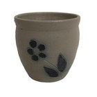 Hand-thrown Salt-glazed Stoneware Pot With Cobalt Blue Floral Decoration