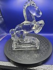 Vintage L e  Smith Glass Rearing Horse Bookend  6200