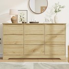 Wooden Dresser With 9 Drawers Tall Modern Closet With Deep Storage Large Chest