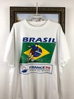 Vintage 90 s Brazil Football Shirt Soccer Jersey France 98 Men Rare Monde Xl