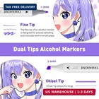 48 Colors Alcohol Markers Set  Dual Tip Art Marker For Adult Coloring Books Prof