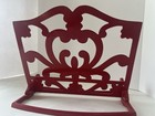 Red Cookbook Stand Cast Metal Heavy Decorative Book Recipe Bible Music Holder