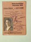 Ww2 German    Air Corps Nsfk Supporter Id Card  1937