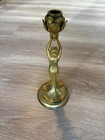Antique Art Nouveau Figural Gilt Bronze Candlestick Nymph Lotus Signed Renaud