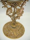 Vtg Matson Ormolu Swivel Vanity Makeup Mirror Pedestal Floral Pink Gold Filagree