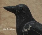 New     Primitive Wood Crow On Pedestal 8  High     Rustic Country Farmhouse