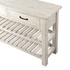 Bowery Hill Farmhouse Barn Door Solid Wood Sofa Console Table Antique White
