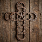 Horseshoes Star Wall Cross Rustic Cast Iron Country Western Antique Style 11 In