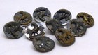 Lot 10 Matching Brass steel Bird Fence Buttons  1 2   Vintage Antique Set Metal