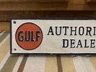 Gulf Authorized Dealer Cast Iron Sign Gas Oil Garage Vintage Style Wall Decor