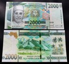 Guinea 2000 Francs   2018 2019  Unc  5 Pcs Lot  Consecutive  P-48  New Design