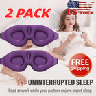3d Travel Eye Mask Sleeping Soft Padded Shade Cover Rest Relax Blindfold-2 Pack