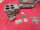 Vintage Antique Lot Crescent Queen Cast Iron Miniature Cook Wood Stove For Parts