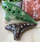 Great Deal  Focalink 12 Holes Ac Pastoral Green   Sc Brown Ceramic Ocarina