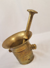 Antique Solid Brass Mortar   Pestle Heavy 4 25  Pharmacy Apothecary Marked 7