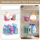 5-tier Hanging Laundry Basket Organizer  Foldable Wire Shelf Basket With 4 Large