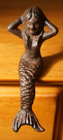 Mermaid Shelf Sitter Figurine Statue Rustic Beach Cast Iron Nautical Home Decor