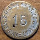 1880 s New York City T  M  Lynch Merchant 15 Incuse 99 Nassau St  Trade Token