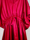 Pure Mulberry Silk Kaftan Drawstring-style Stretchable Waist Long Kimono Maxi