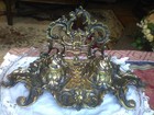Ornate Vintage antique Brass Double Inkwell  Made In England