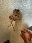 Vintage Llama Alpaca Plush Doll Figure Real Wool Fur 9    Handmade Folk Art