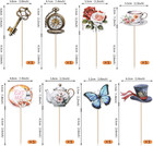 40 Pack Wonderland Cupcake Toppers Tea Party Cupcake Picks Butterfly Flower Bowl